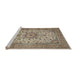 Sideview of Machine Washable Traditional Brown Rug, wshtr4050