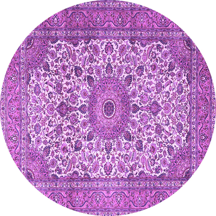 Round Machine Washable Persian Purple Traditional Area Rugs, wshtr4050pur