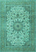 Machine Washable Persian Turquoise Traditional Area Rugs, wshtr4050turq