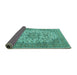 Sideview of Persian Turquoise Traditional Rug, tr4050turq