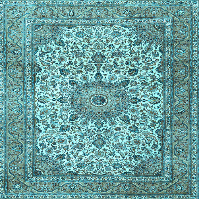 Square Machine Washable Persian Light Blue Traditional Rug, wshtr4050lblu