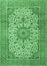 Machine Washable Persian Emerald Green Traditional Area Rugs, wshtr4050emgrn