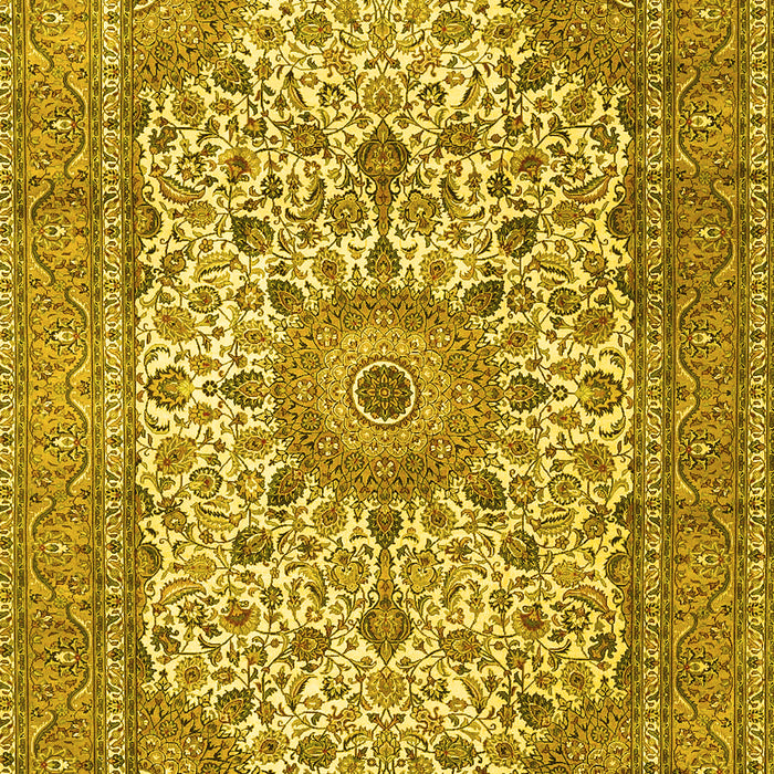 Machine Washable Persian Yellow Traditional Rug, wshtr4050yw
