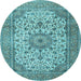 Round Persian Light Blue Traditional Rug, tr4050lblu