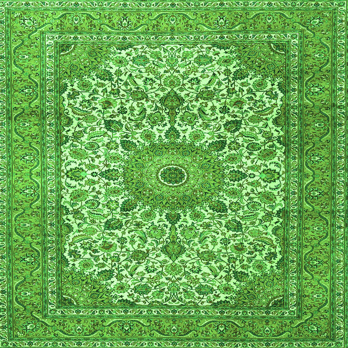 Round Machine Washable Persian Green Traditional Area Rugs, wshtr4050grn