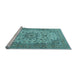 Sideview of Machine Washable Persian Light Blue Traditional Rug, wshtr4050lblu