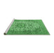 Sideview of Machine Washable Persian Emerald Green Traditional Area Rugs, wshtr4050emgrn