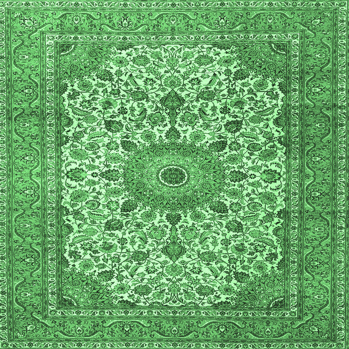 Square Persian Emerald Green Traditional Rug, tr4050emgrn