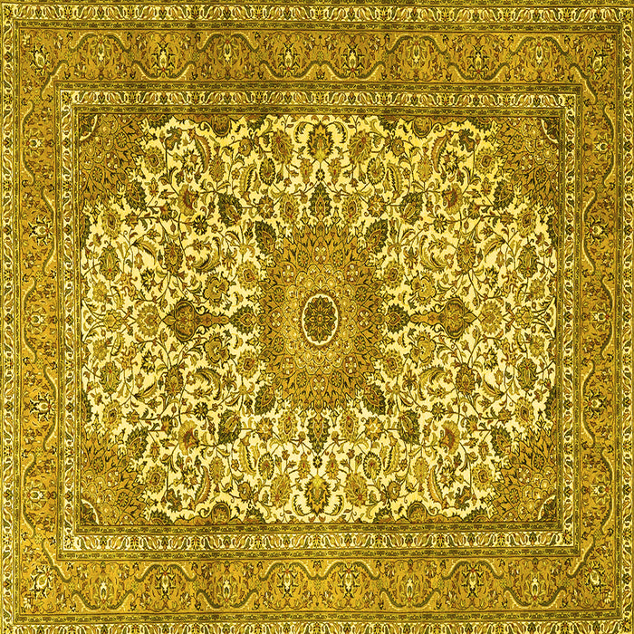 Square Persian Yellow Traditional Rug, tr4050yw