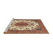 Sideview of Machine Washable Traditional Brown Red Rug, wshtr4051