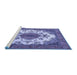 Sideview of Machine Washable Medallion Blue Traditional Rug, wshtr4051blu