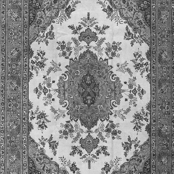 Serging Thickness of Machine Washable Medallion Gray Traditional Rug, wshtr4051gry
