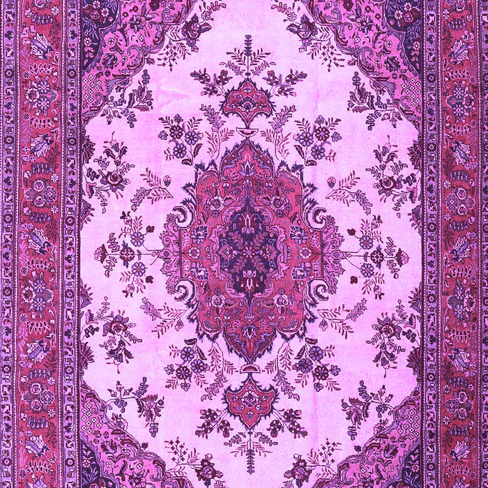 Machine Washable Medallion Purple Traditional Area Rugs, wshtr4051pur
