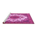 Sideview of Machine Washable Medallion Pink Traditional Rug, wshtr4051pnk