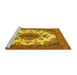 Sideview of Machine Washable Medallion Yellow Traditional Rug, wshtr4051yw