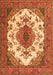 Serging Thickness of Machine Washable Medallion Orange Traditional Area Rugs, wshtr4051org