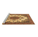 Sideview of Machine Washable Medallion Brown Traditional Rug, wshtr4051brn