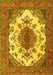 Medallion Yellow Traditional Rug, tr4051yw