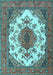 Medallion Light Blue Traditional Rug, tr4051lblu