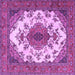 Square Medallion Purple Traditional Rug, tr4051pur