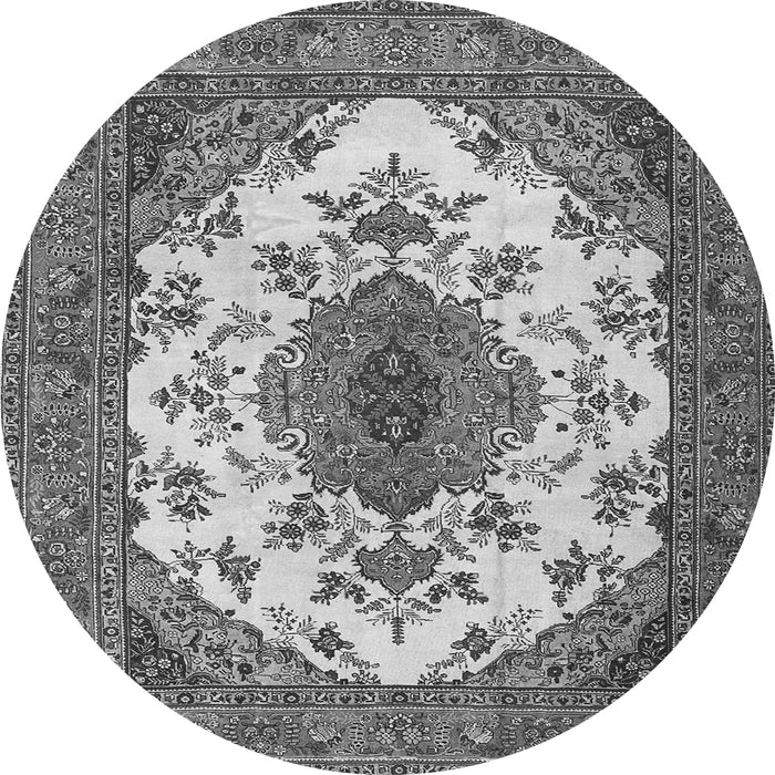 Square Medallion Gray Traditional Rug, tr4051gry