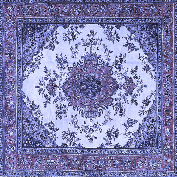Square Medallion Blue Traditional Rug, tr4051blu