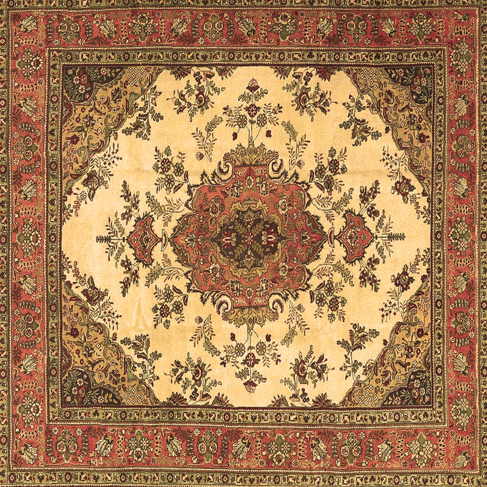 Square Medallion Brown Traditional Rug, tr4051brn