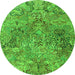 Square Persian Green Traditional Rug, tr4052grn