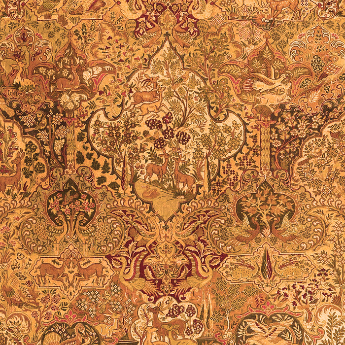 Serging Thickness of Machine Washable Persian Orange Traditional Area Rugs, wshtr4052org