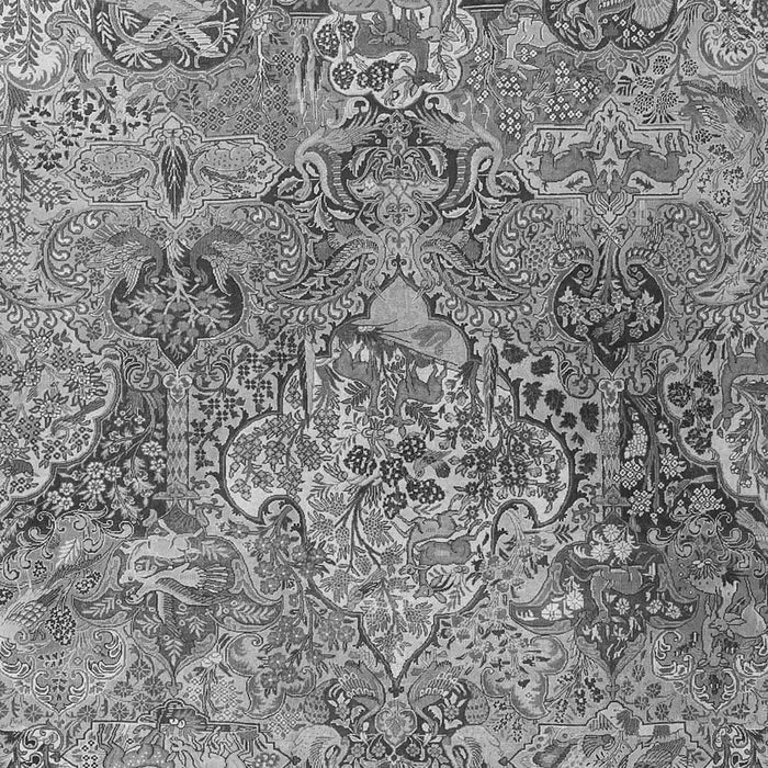 Serging Thickness of Machine Washable Persian Gray Traditional Rug, wshtr4052gry