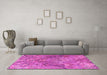 Machine Washable Persian Pink Traditional Rug in a Living Room, wshtr4052pnk