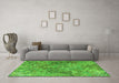 Machine Washable Persian Green Traditional Area Rugs in a Living Room,, wshtr4052grn