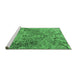 Sideview of Machine Washable Persian Emerald Green Traditional Area Rugs, wshtr4052emgrn