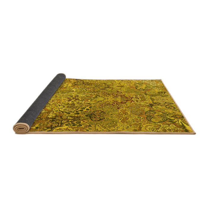 Sideview of Persian Yellow Traditional Rug, tr4052yw