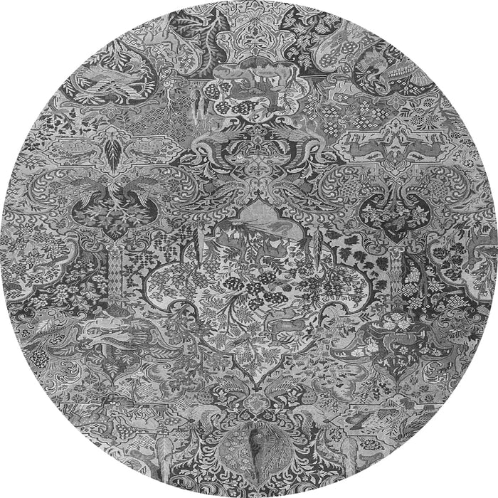 Machine Washable Persian Gray Traditional Rug, wshtr4052gry