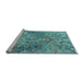 Sideview of Machine Washable Persian Light Blue Traditional Rug, wshtr4052lblu