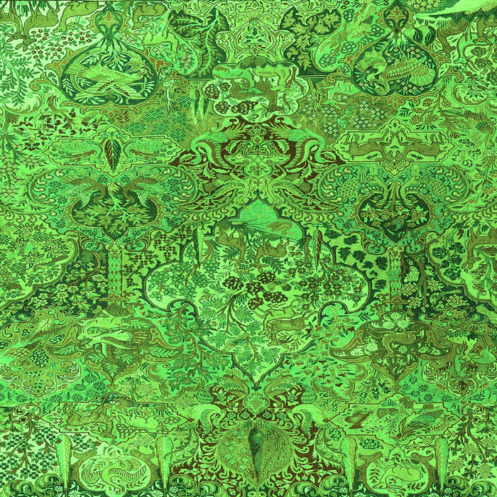 Serging Thickness of Persian Green Traditional Rug, tr4052grn