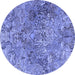 Round Persian Blue Traditional Rug, tr4052blu