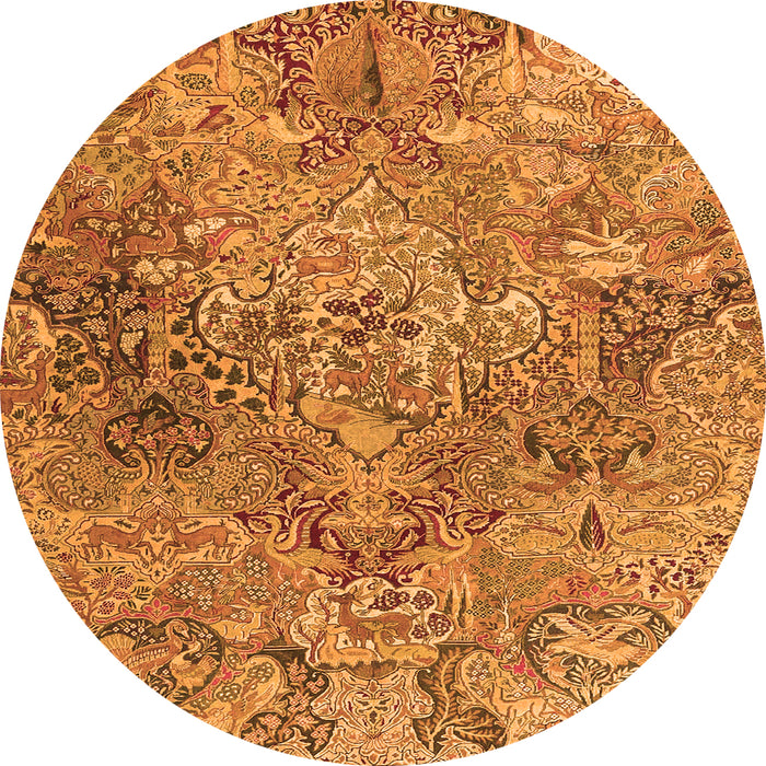 Square Persian Orange Traditional Rug, tr4052org
