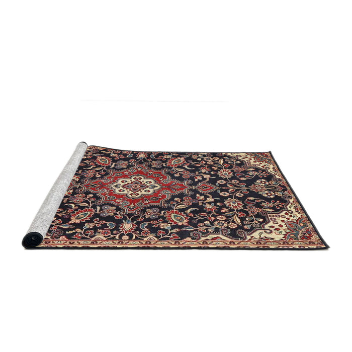 Sideview of Machine Washable Traditional Light Copper Gold Rug, wshtr4053