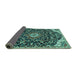 Sideview of Persian Turquoise Traditional Rug, tr4053turq