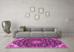 Machine Washable Persian Pink Traditional Rug in a Living Room, wshtr4053pnk