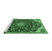 Sideview of Machine Washable Persian Emerald Green Traditional Area Rugs, wshtr4053emgrn