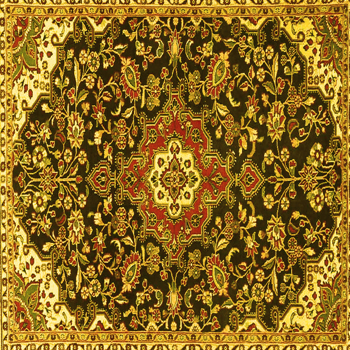 Square Persian Yellow Traditional Rug, tr4053yw