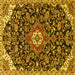 Square Persian Yellow Traditional Rug, tr4053yw