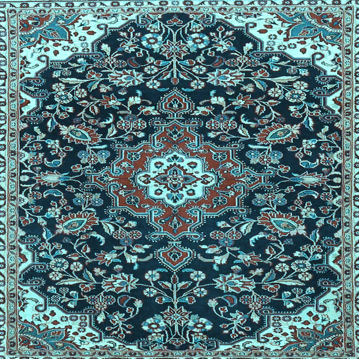 Square Machine Washable Persian Light Blue Traditional Rug, wshtr4053lblu