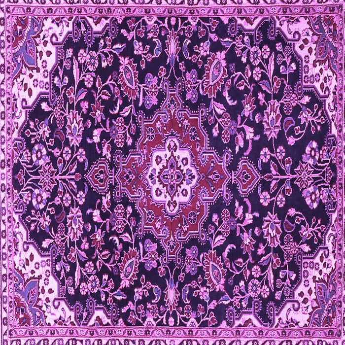 Square Machine Washable Persian Purple Traditional Area Rugs, wshtr4053pur