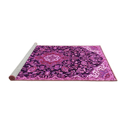 Sideview of Machine Washable Persian Pink Traditional Rug, wshtr4053pnk