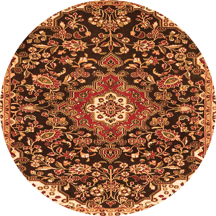 Square Persian Orange Traditional Rug, tr4053org