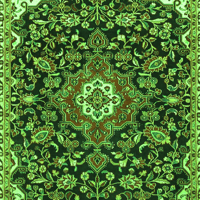 Serging Thickness of Machine Washable Persian Green Traditional Area Rugs, wshtr4053grn